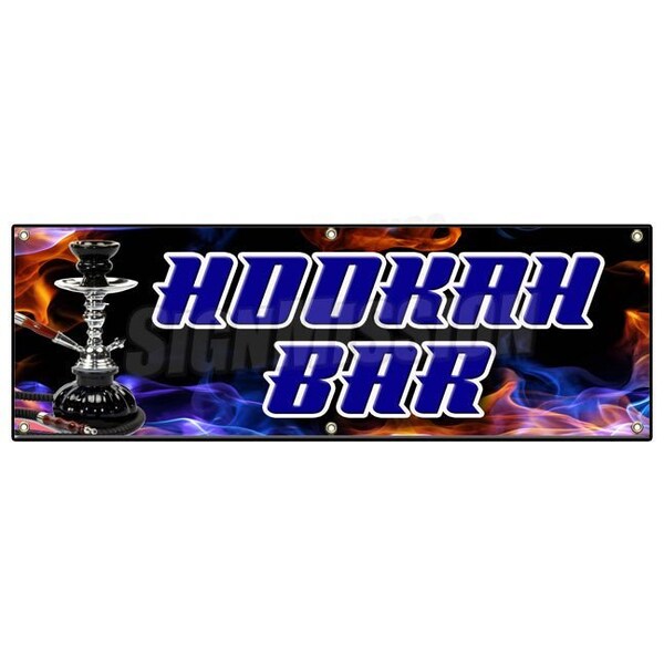 Signmission HOOKAH BAR BANNER SIGN smoke flavored vapor bar club middle eastern B-72 Hookah Bar - main